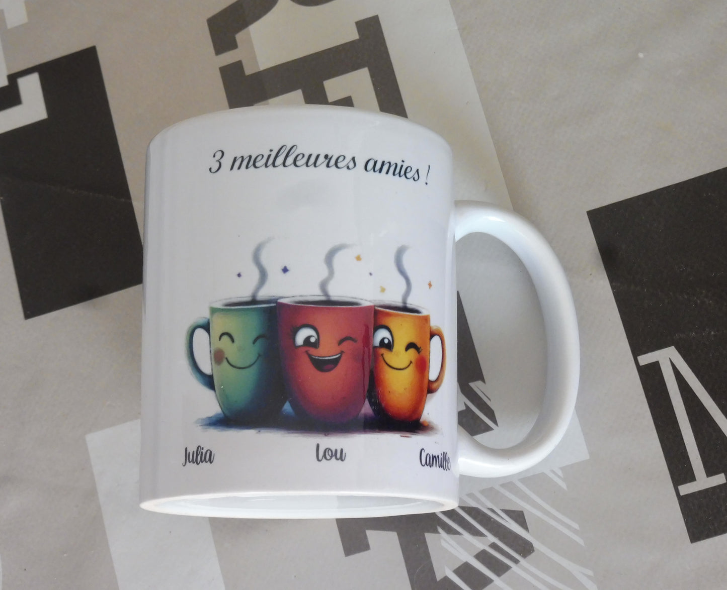 Personalized mug for 3 friends