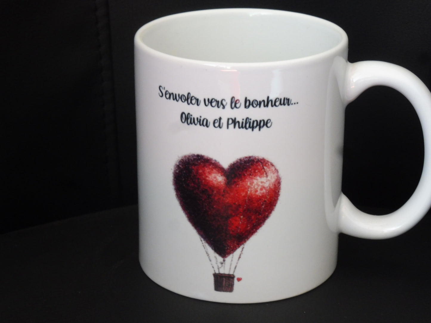 Mug personnalisé ballon coeur