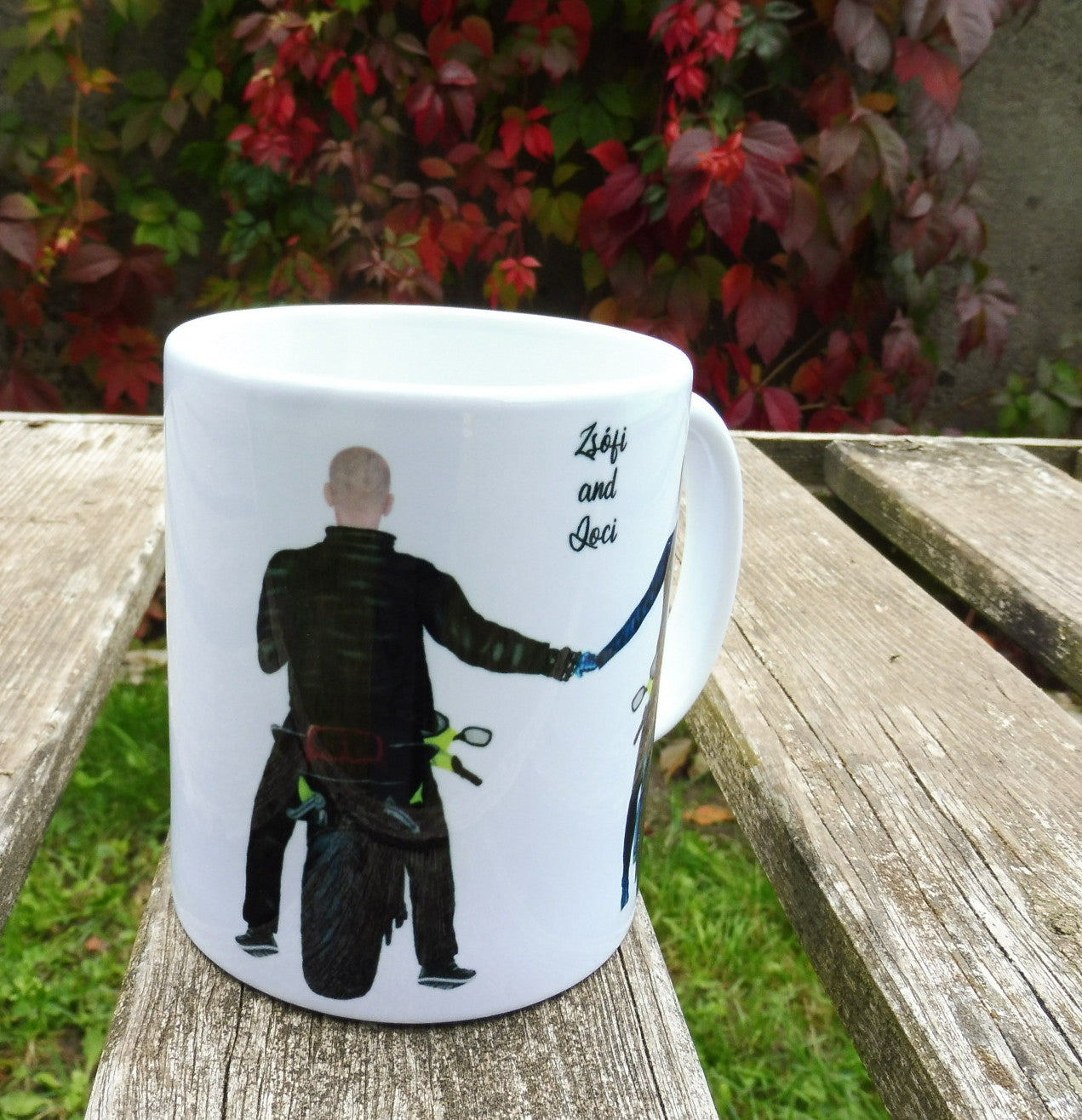 Taza personalizada pareja motera