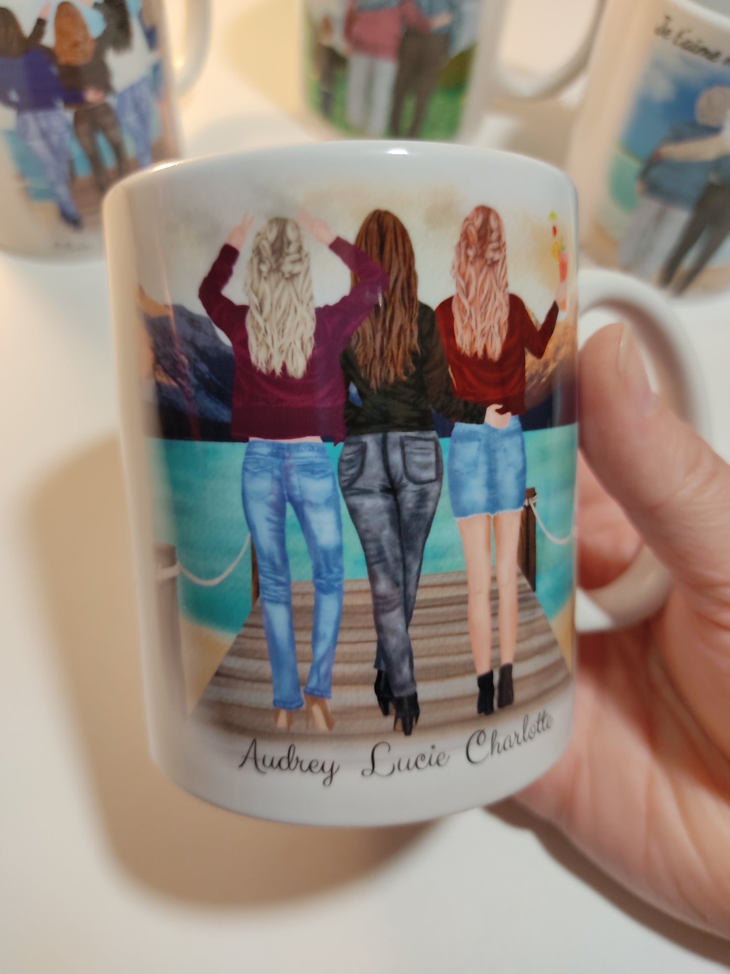 Caneca personalizada 3 amigas/irmãs/primas