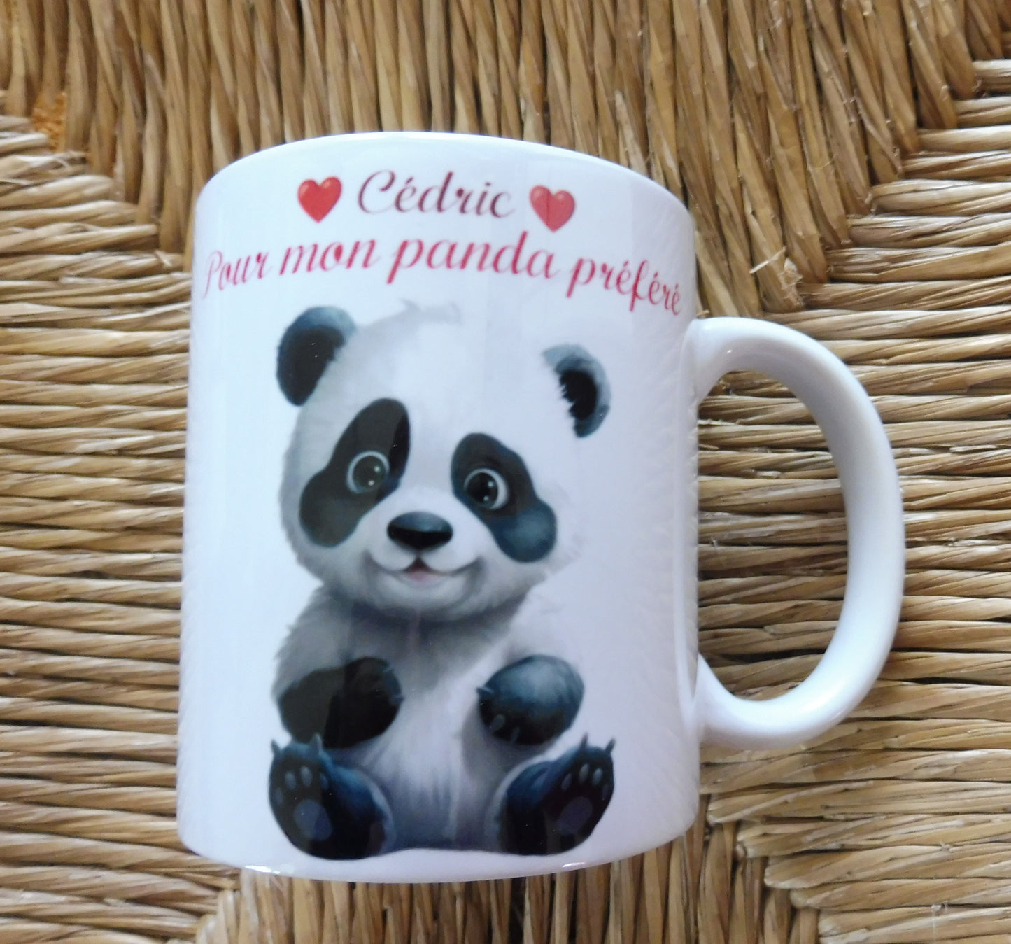 Mug personnalisé panda avec texte