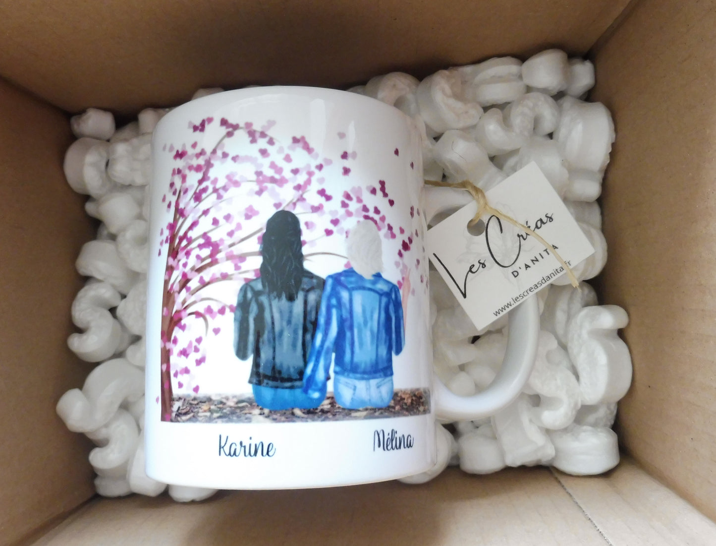 Personalisierte Tasse 2 Freunde / Schwestern / Cousins