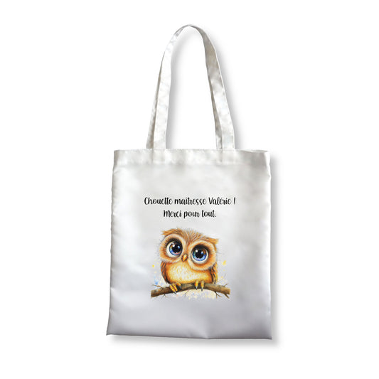 Tote bag chouette maîtresse