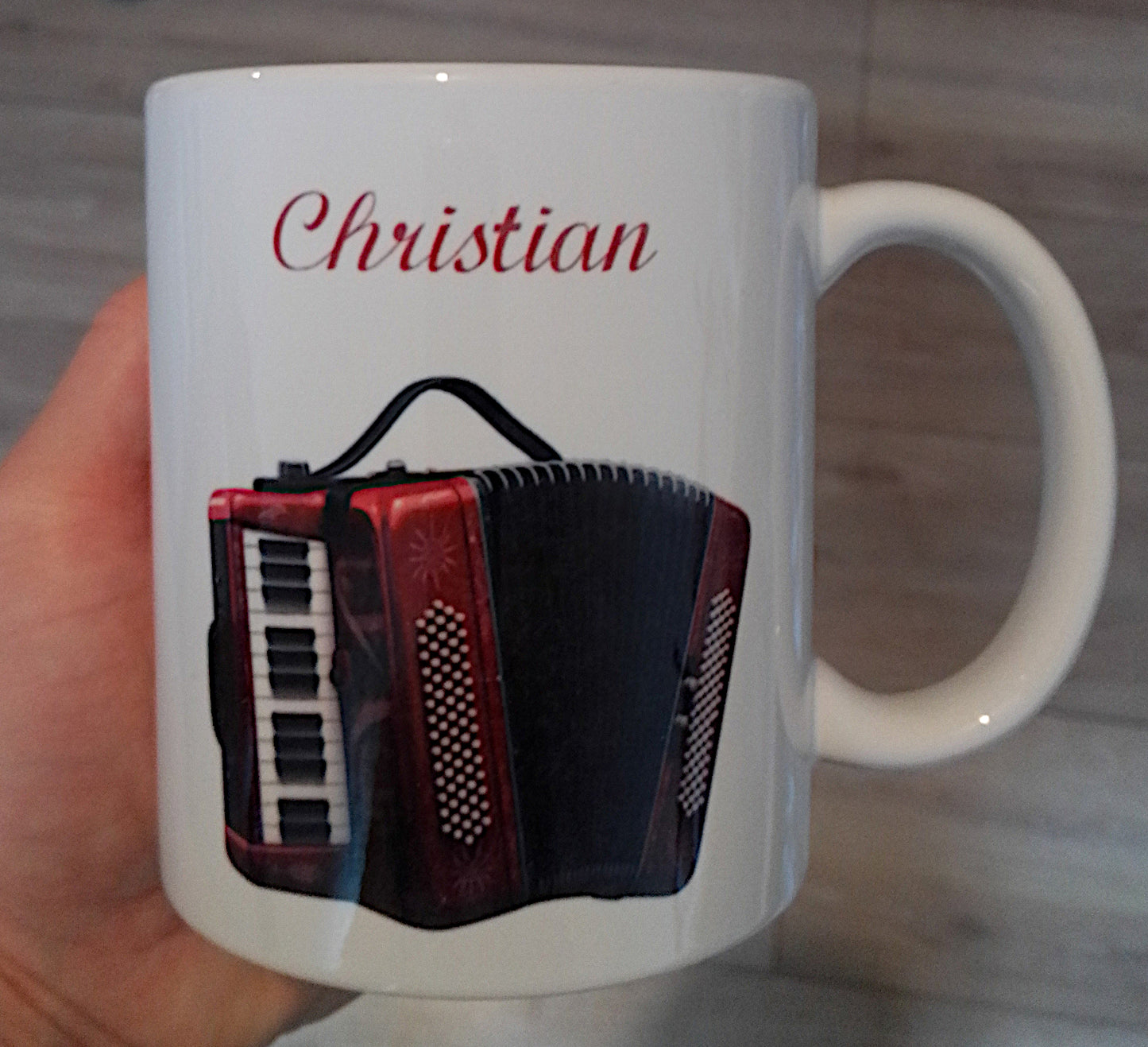 Personalized accordion mug