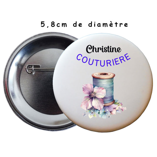 Badge couturière à épingle