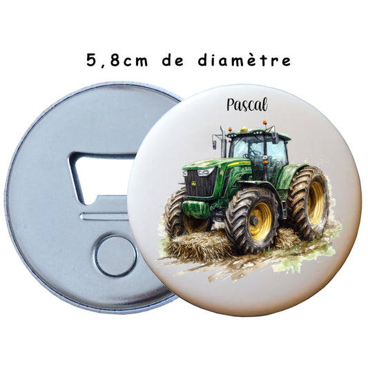 Badge décapsuleur magnétique personnalisé tracteur