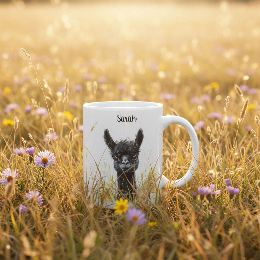 Mug personnalisé alpaga avec prénom - cadeau original humour alpaga