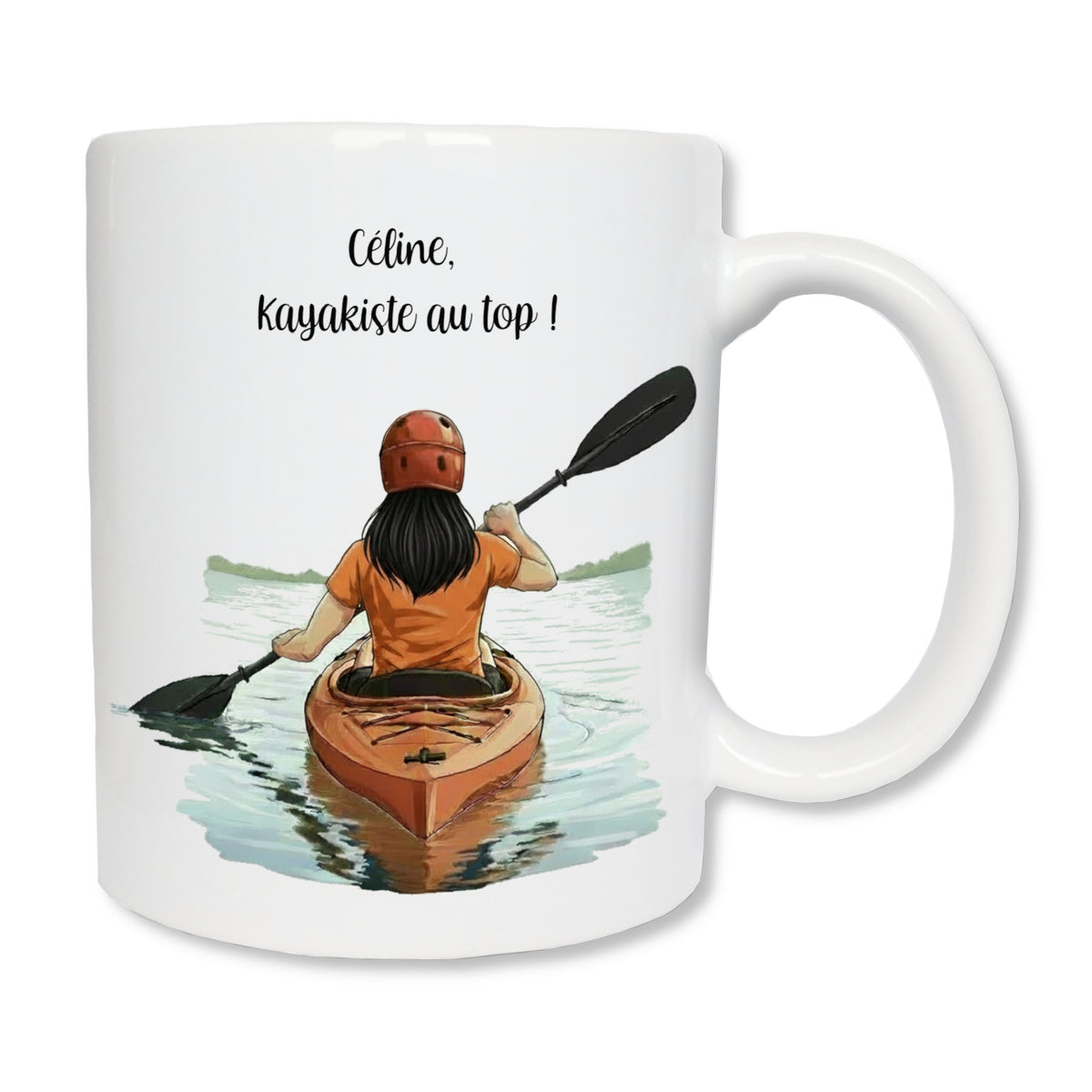 Mug personnalisé femme kayakiste