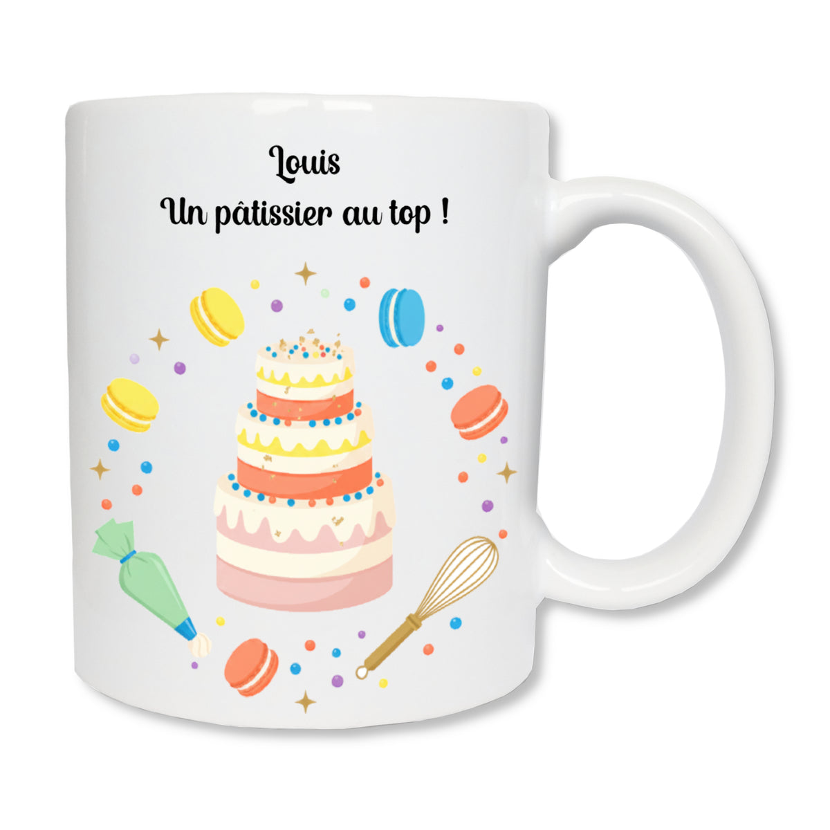Mug personnalisé pâtissier pâtissière avec prénom – cadeau pâtisserie anniversaire diplôme