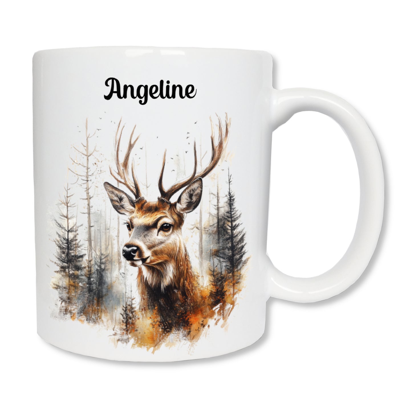 Mug personnalisé cerf avec prénom - cadeau original pour passionné de nature