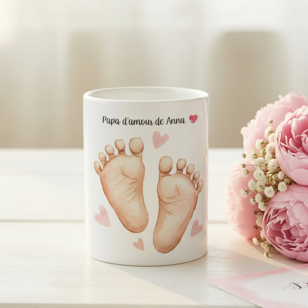 Mug personnalisé naissance avec prénom bébé - cadeau naissance original