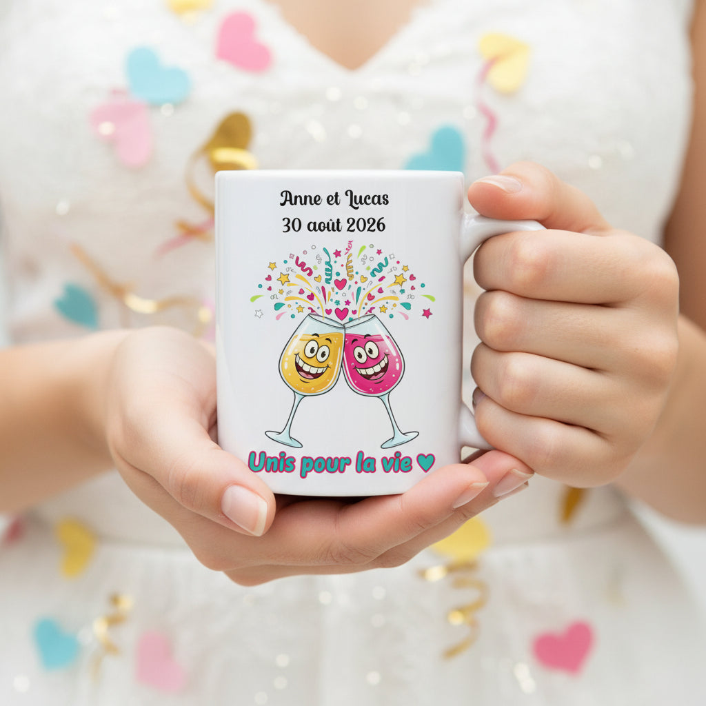 Mug personnalisé mariage rigolo, mise en situation