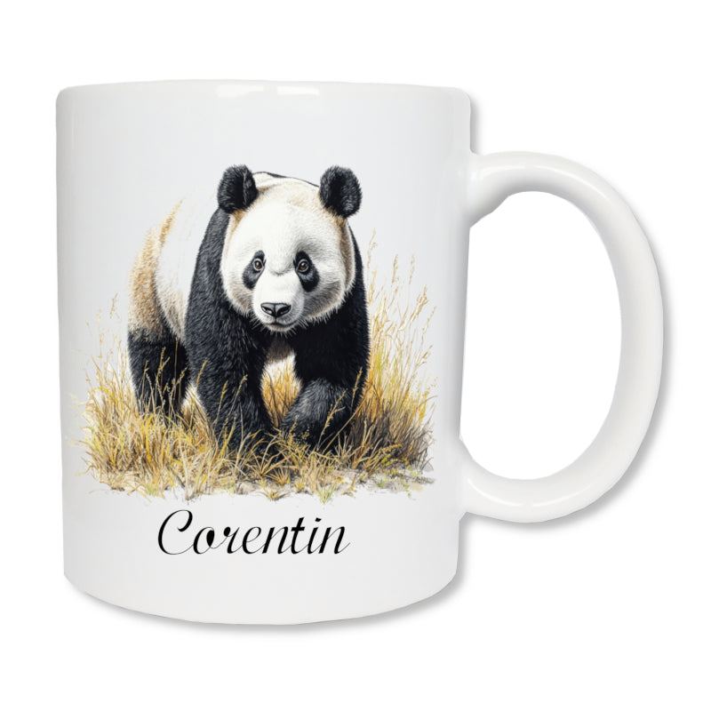 Mug personnalisé avec un panda et un prénom