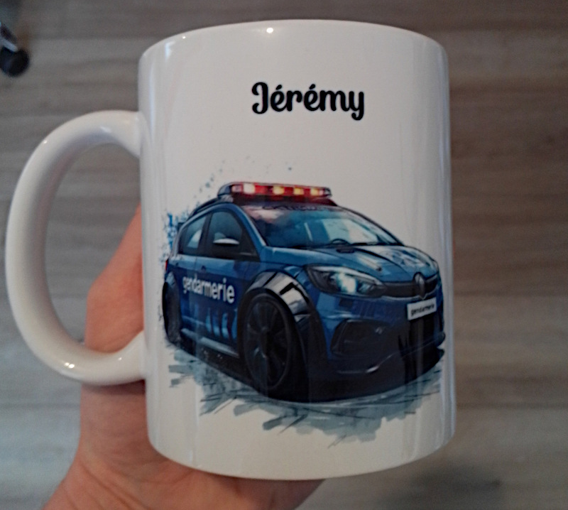 Personalized police car mug