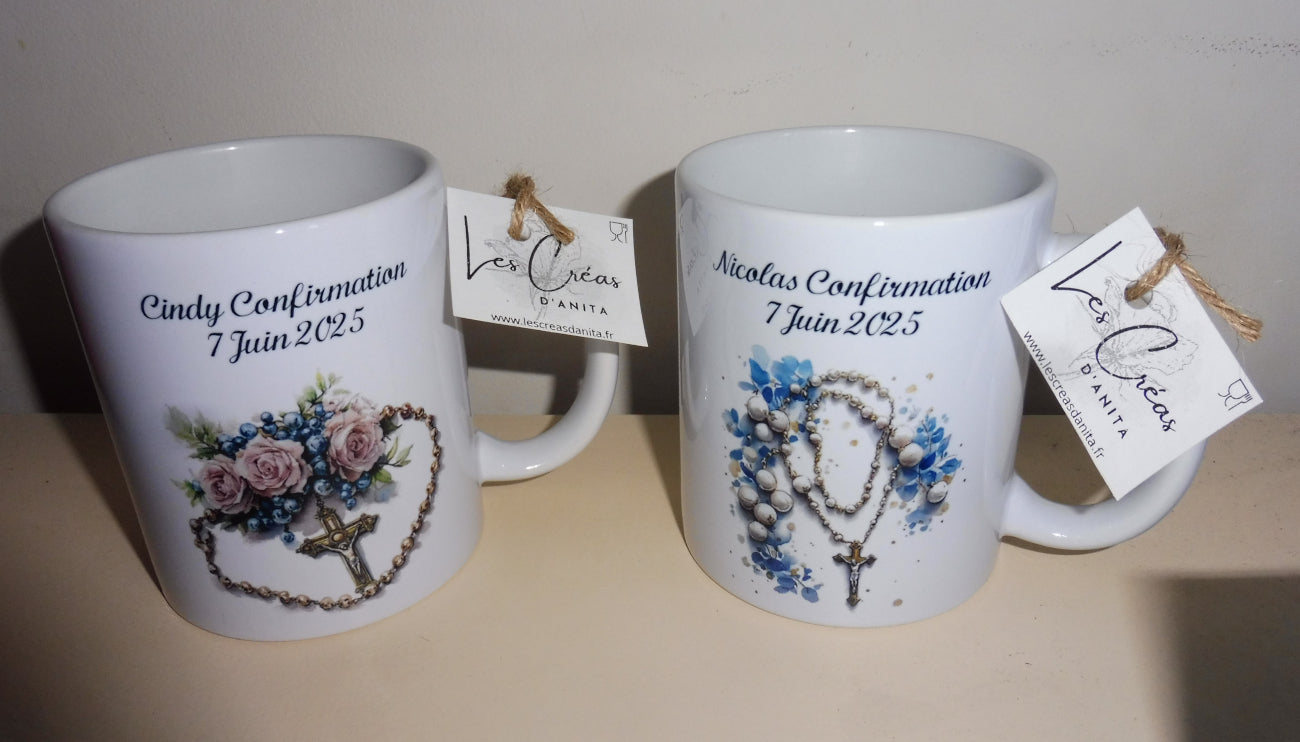 Mug personnalisé chapelet Communion