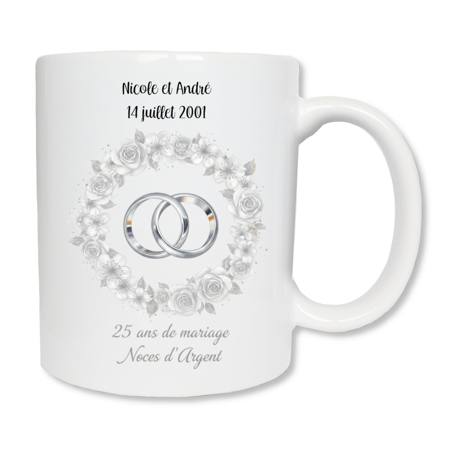 Mug personnalisé 25 ans de mariage - Noces d'argent