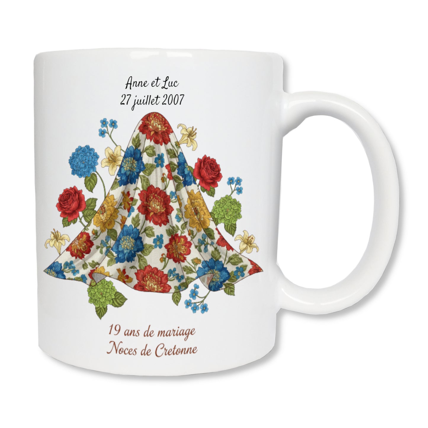 Mug personnalisé 19 ans de mariage - Noces de Cretonne