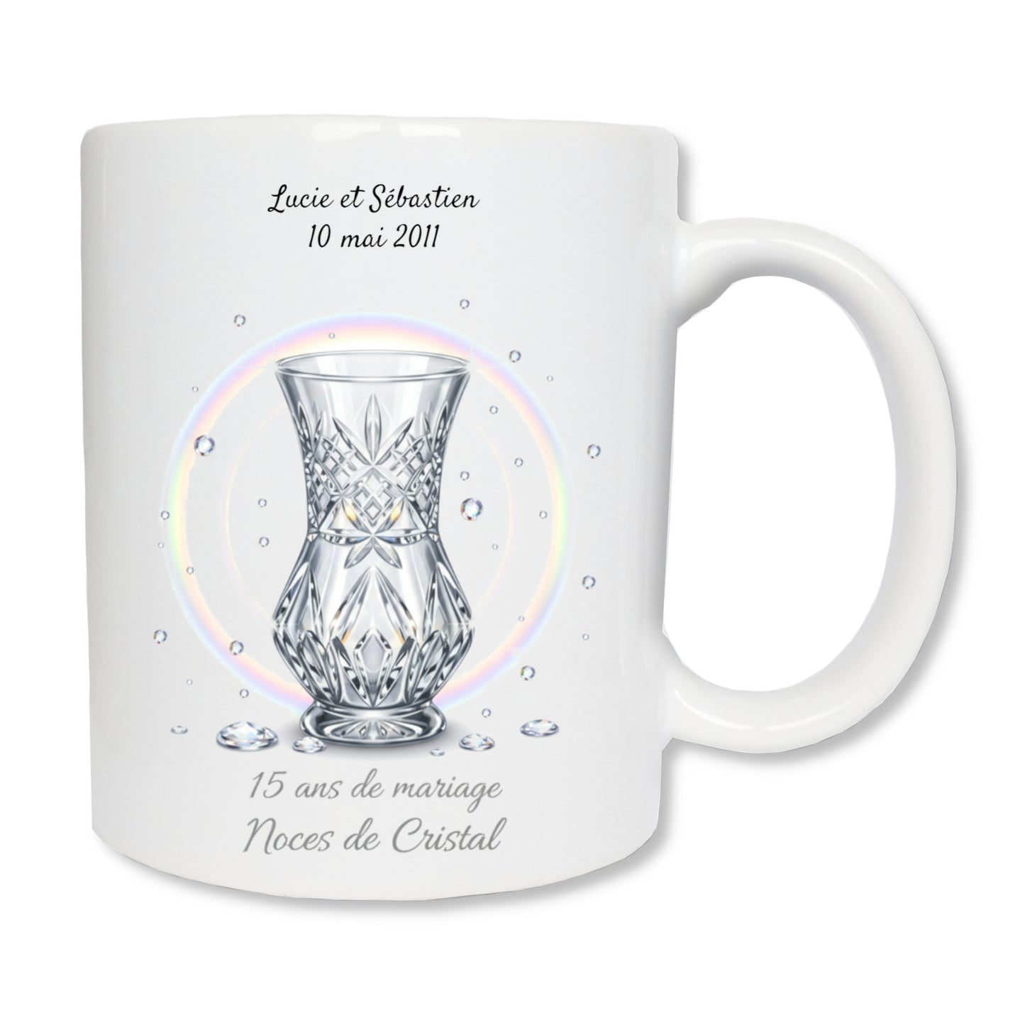 Mug personnalisé 15 ans de mariage - Noces de Cristal