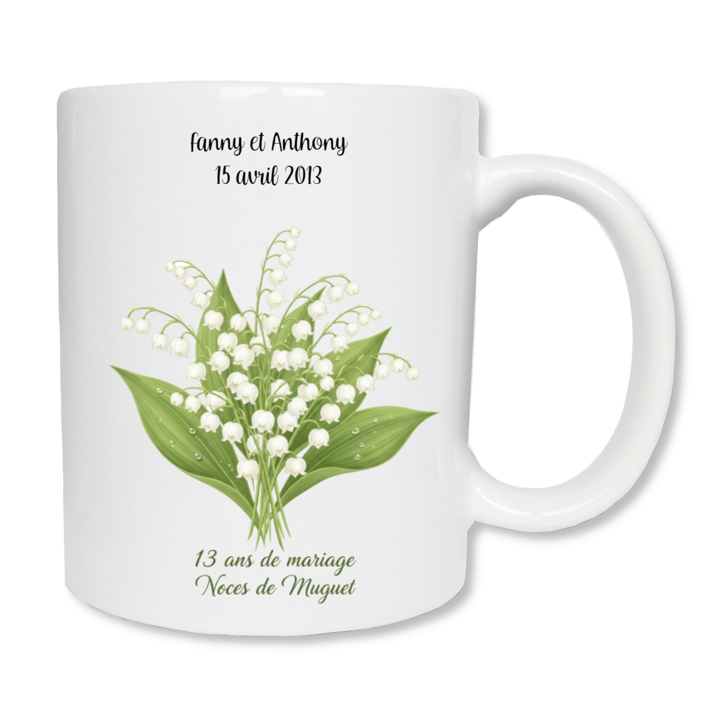 Mug personnalisé 13 ans de mariage - Noces de muguet