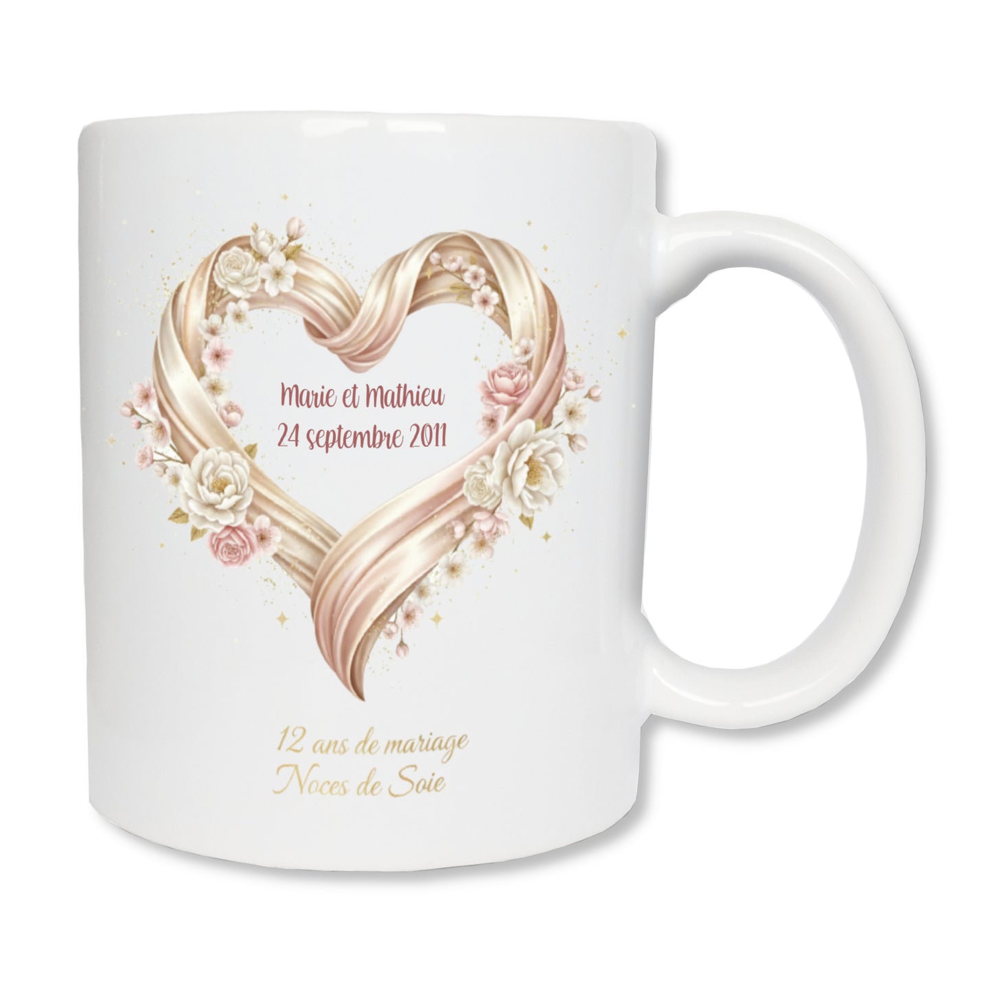 Mug personnalisé 12 ans de mariage - Noces de Soie
