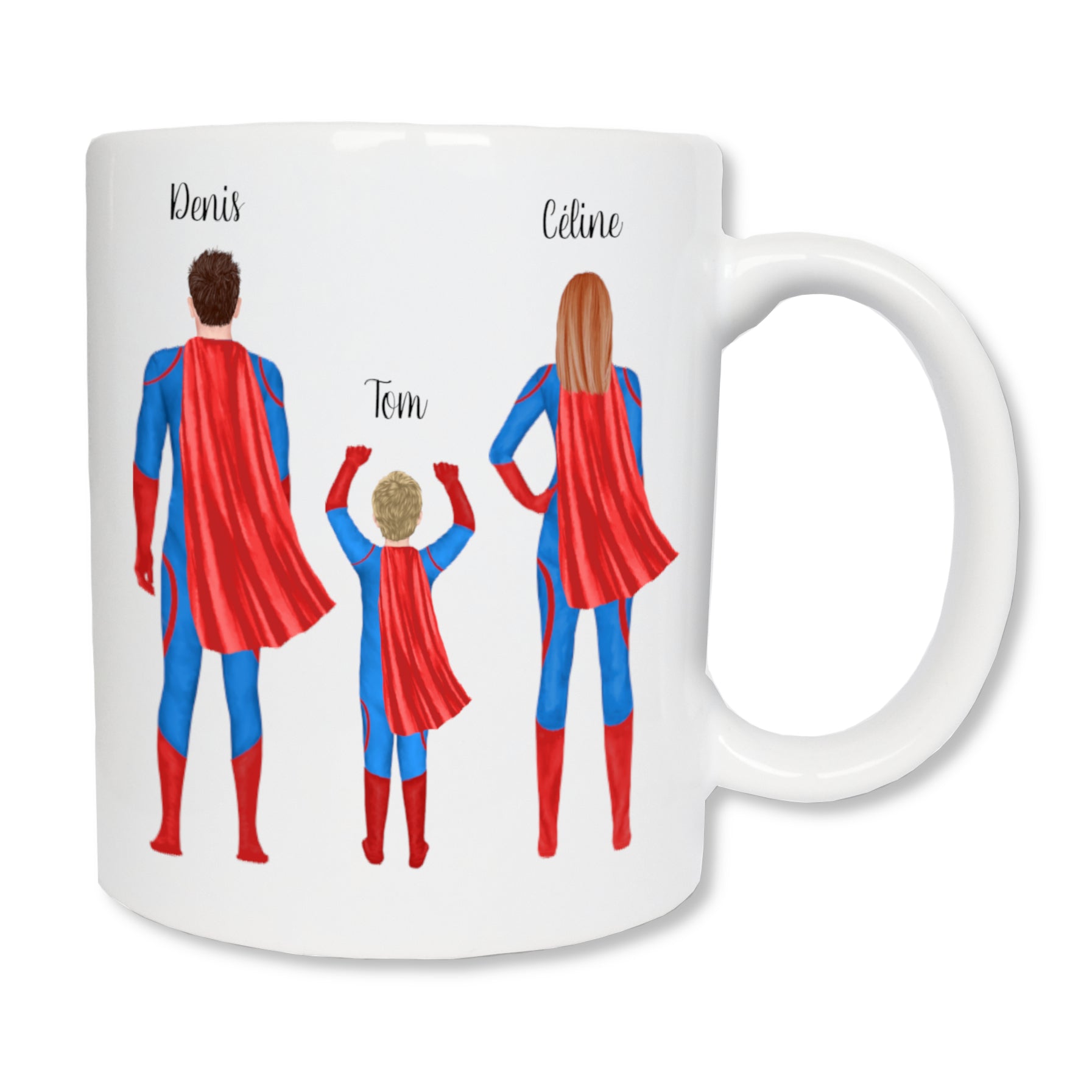 Mug Famille super-héros personnalisé