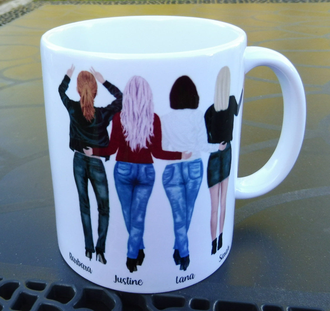 Custom 3 Best Friends Mug, Pick Your Hair Color Mug, Personalized Coffee Mug,  Custom Best Friend Mug, Best Friend Gift, Friendship Mug 3 