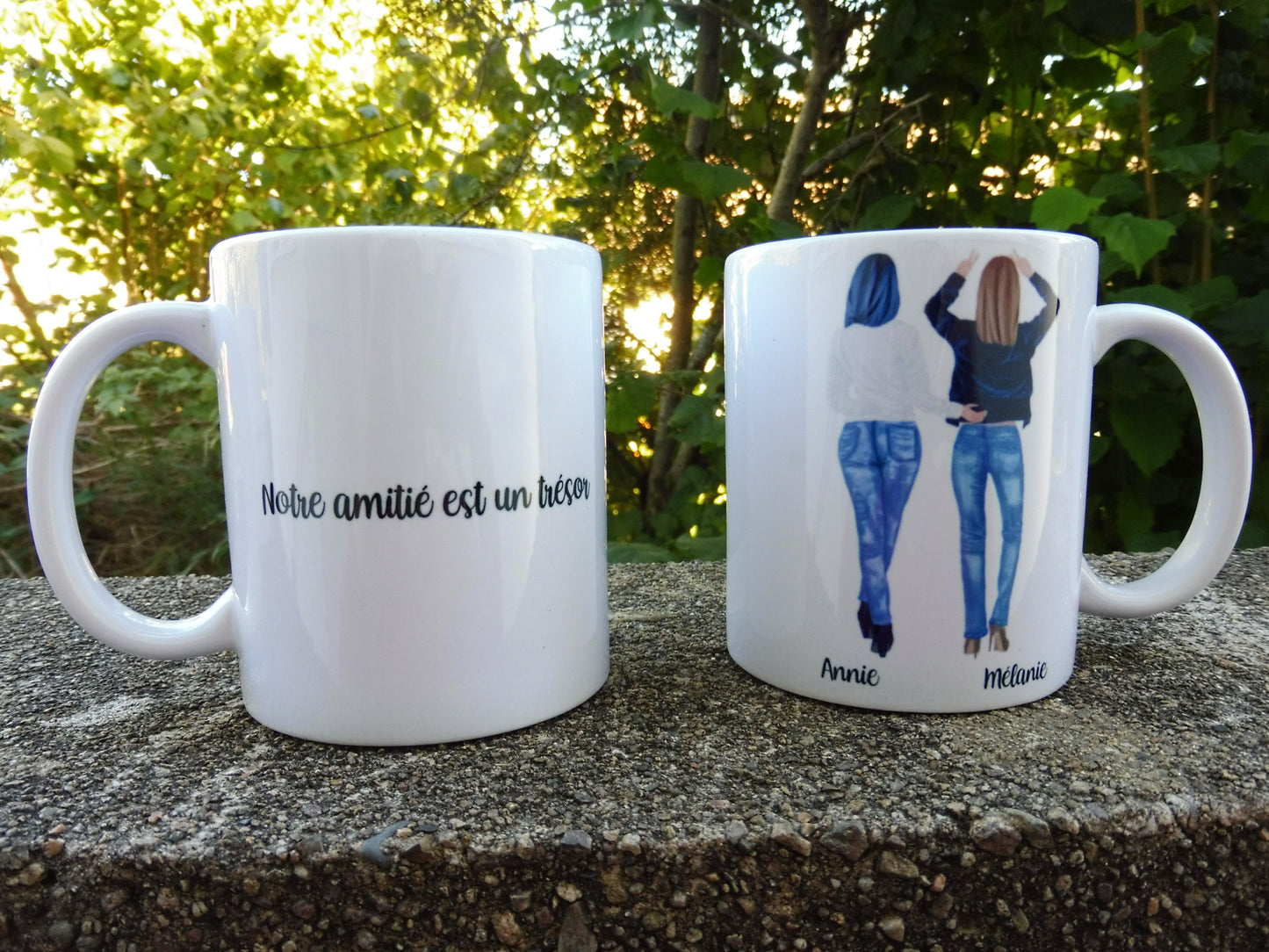 Personalisierte Tasse 2 Freunde / Schwestern / Cousins