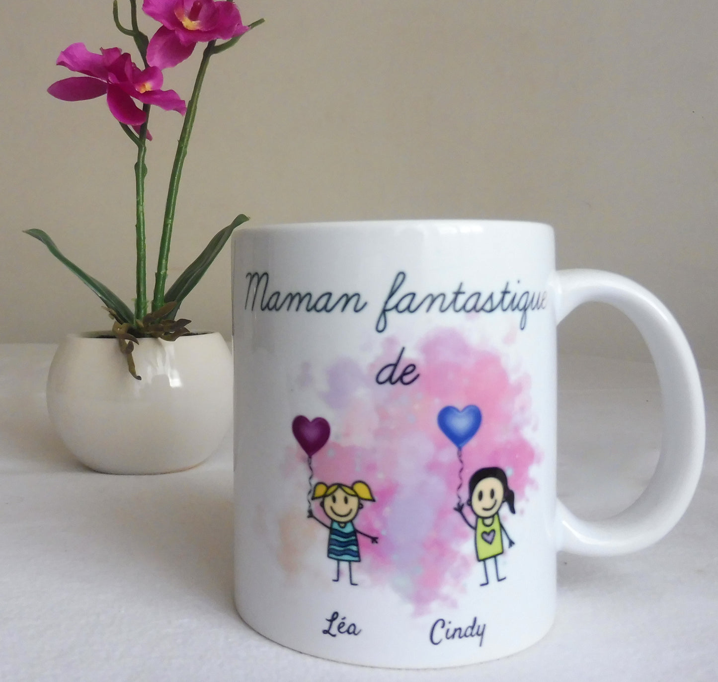 Personalisierte Tasse für Mama, Oma, Patin und 1 Kind