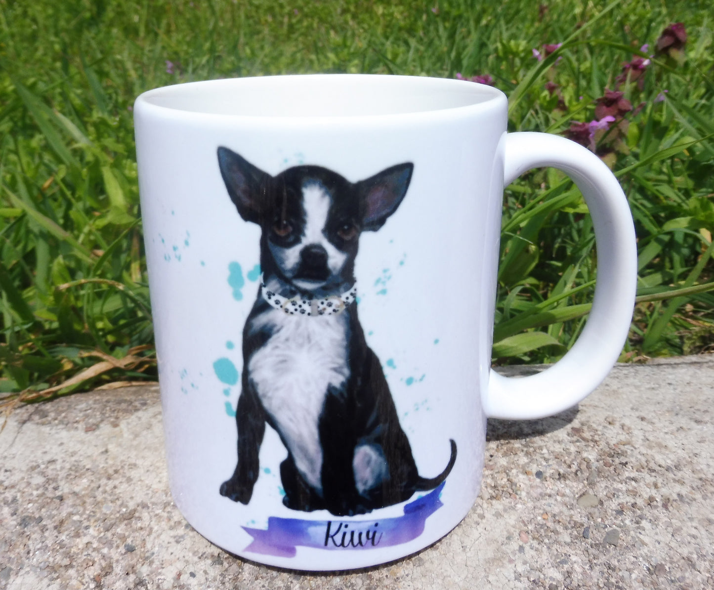 Personalized French Bulldog dog mug and his first name