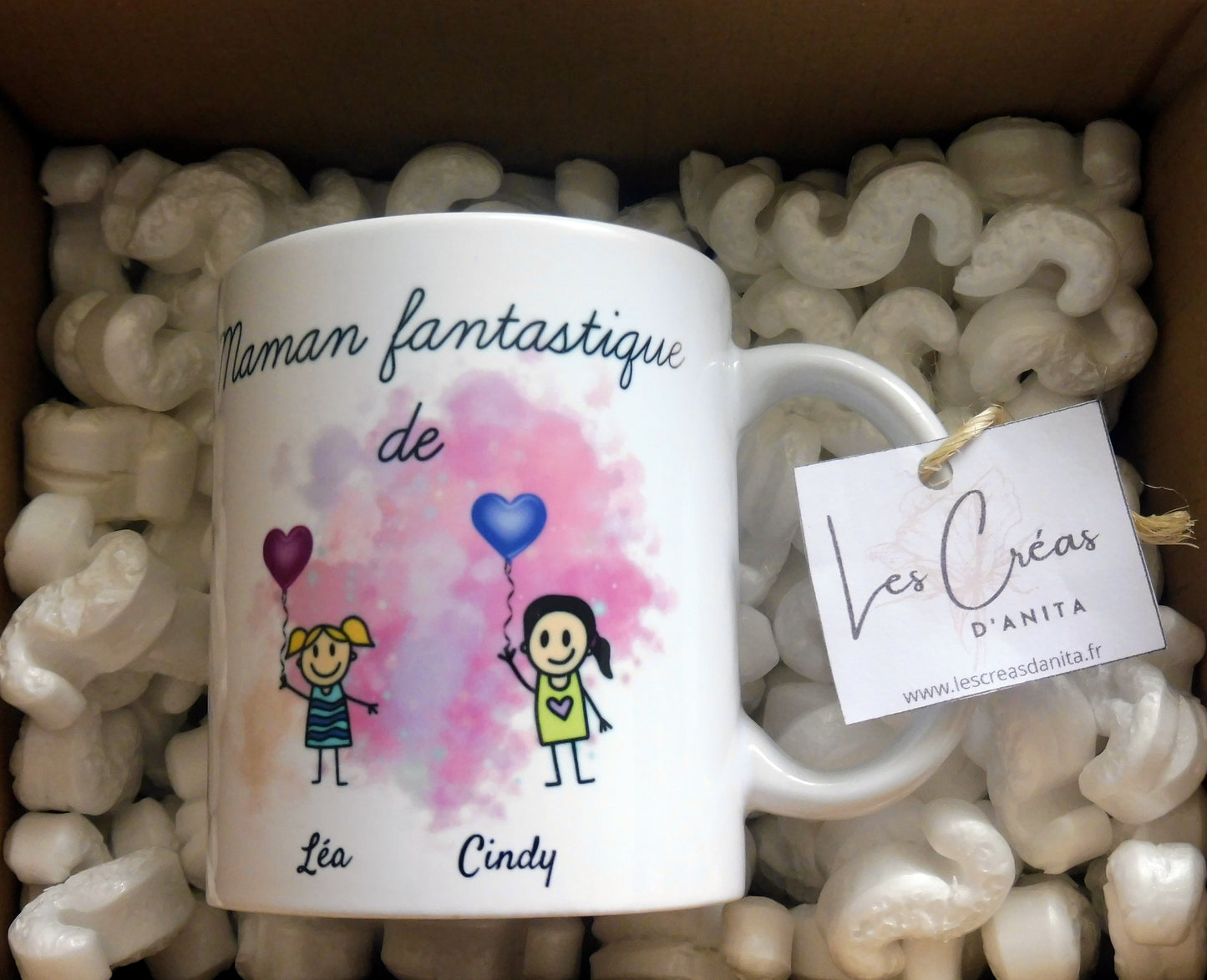 Personalized mug for grandma, mom or aunt and 3 children
