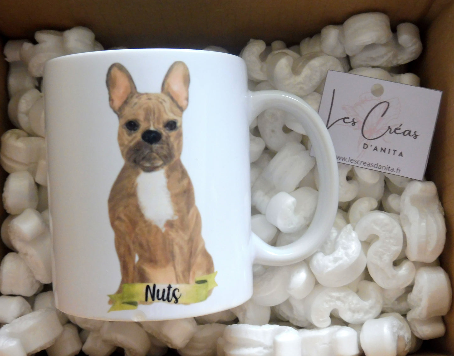 Personalized Saint Bernard dog mug and his first name