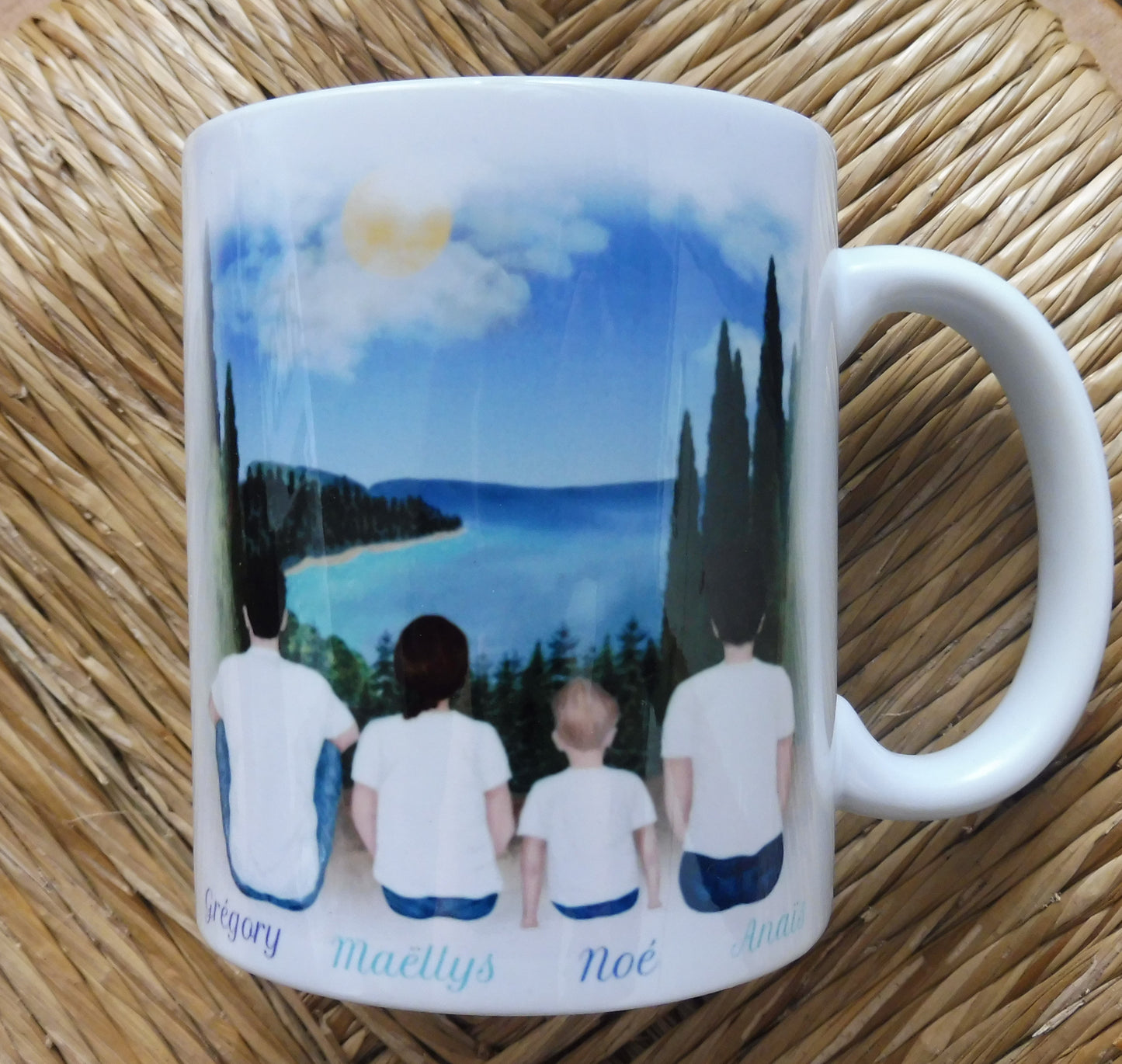 Personalized mug Family of 3: parents and a daughter