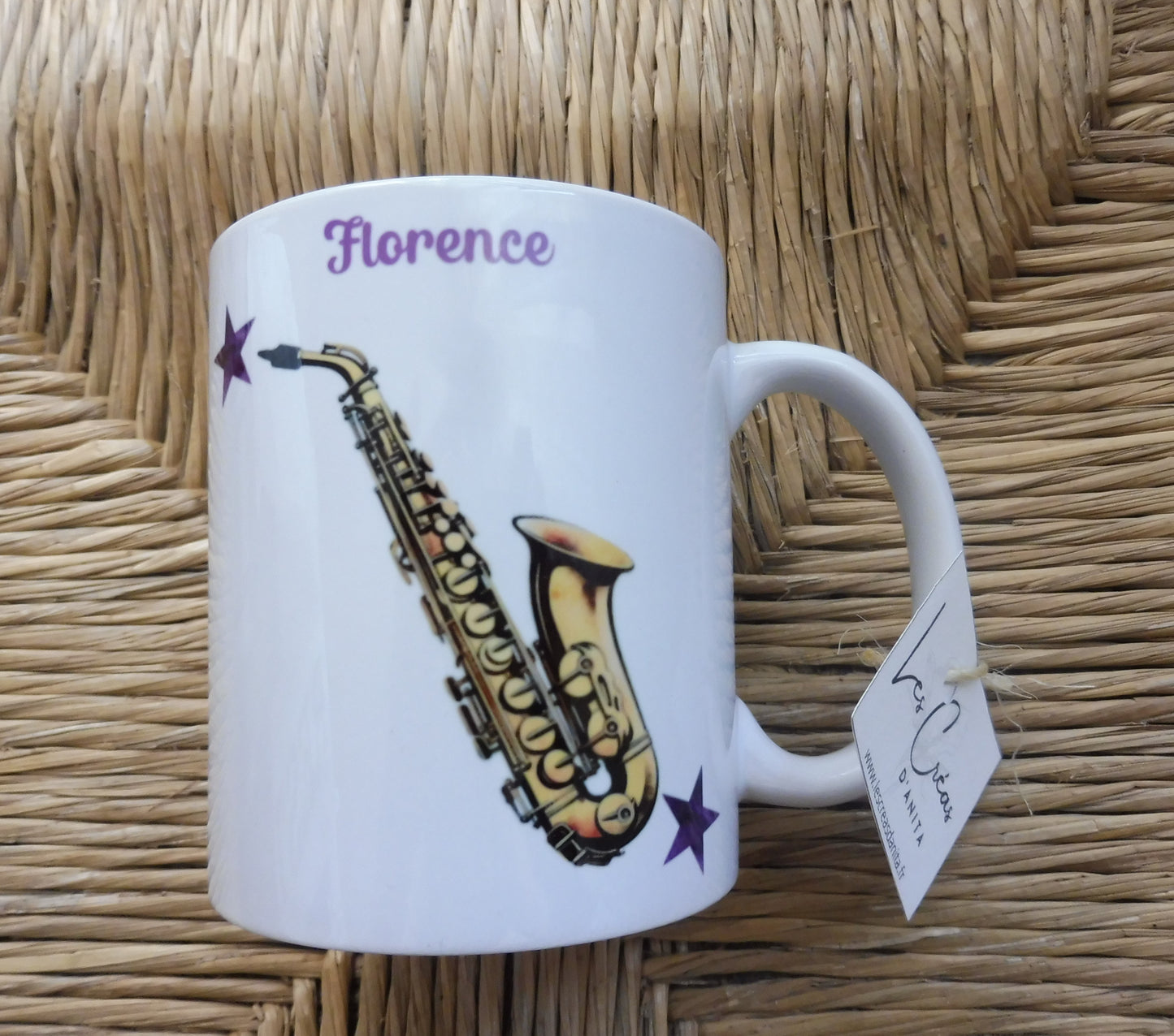 Personalized saxophone mug