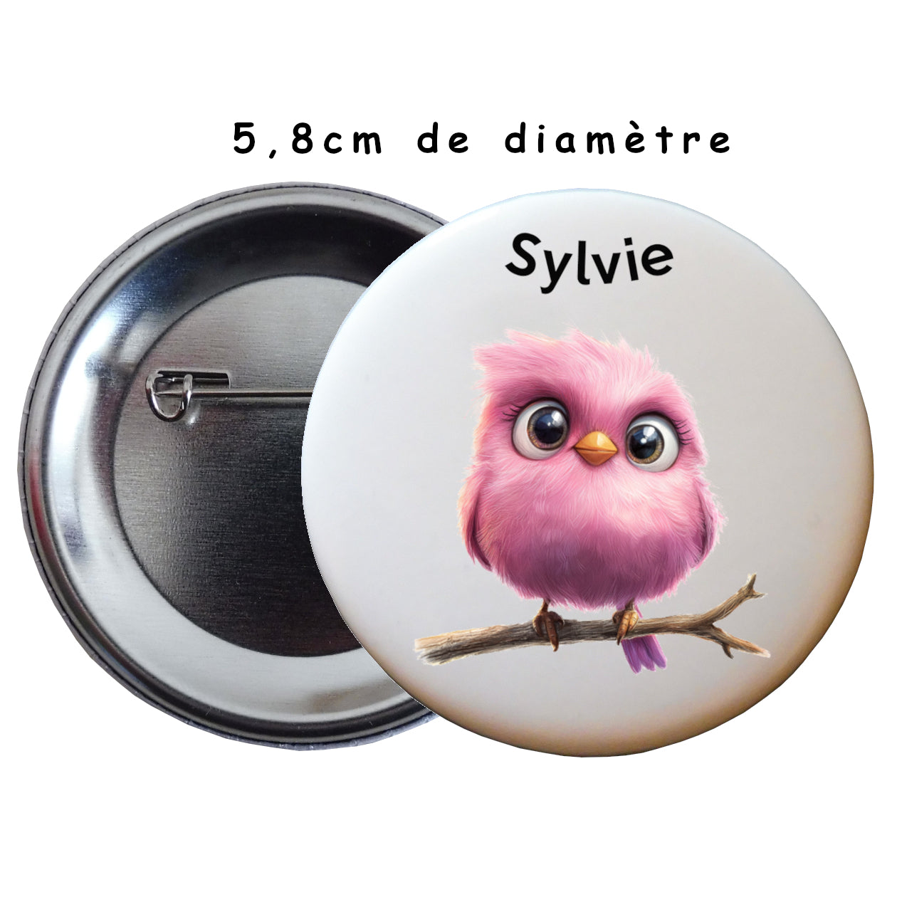 Badge à épingle avec prénom