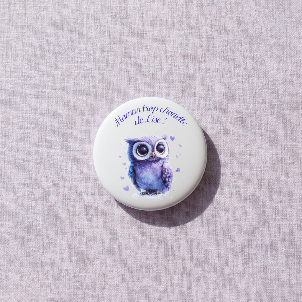 Magnet personnalisé maman chouette avec prénom – cadeau fête des mères original maman
