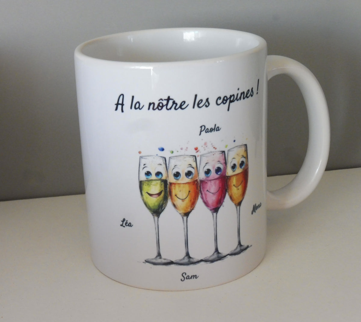Mug personnalisé 4 soeurs ou cousines avec prénoms - cadeau amitié
