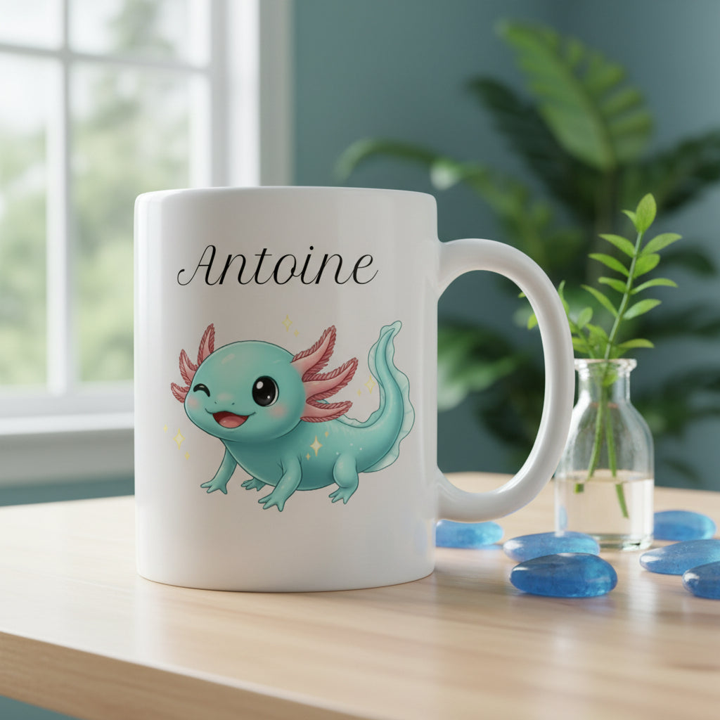 Mug personnalisé axolotl