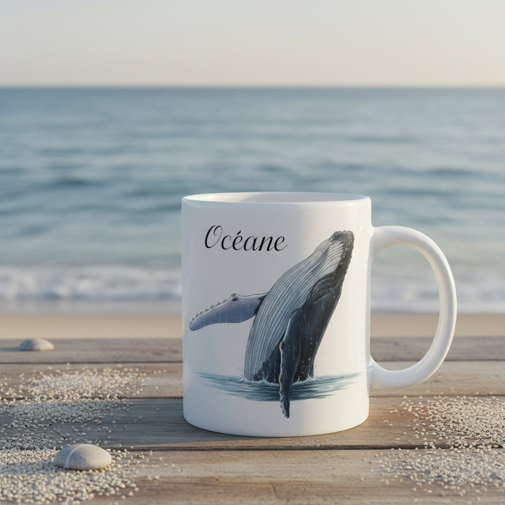 Mug personnalisé avec une baleine à bosse - Céramique  325 ml