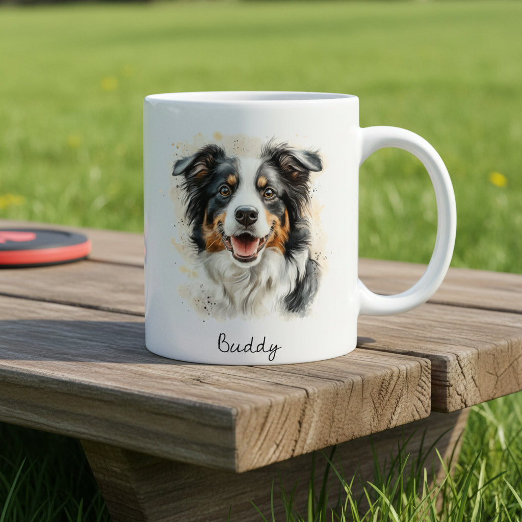 Mug personnalisé céramique 325 ml border collie - cadeau amoureux des chiens


