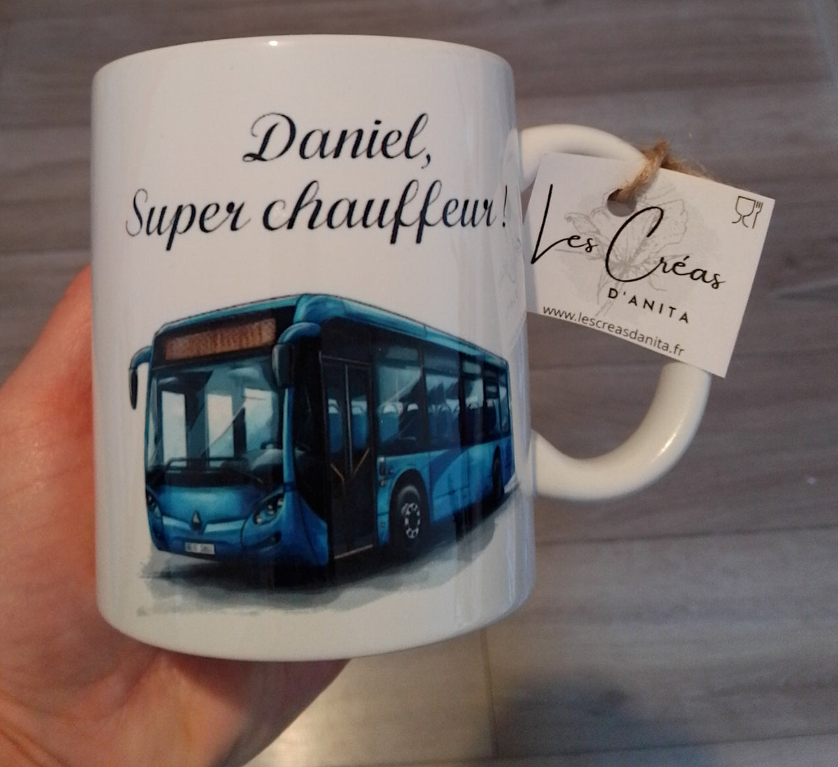 Mug céramique bus personnalisé - idée cadeau chauffeur
