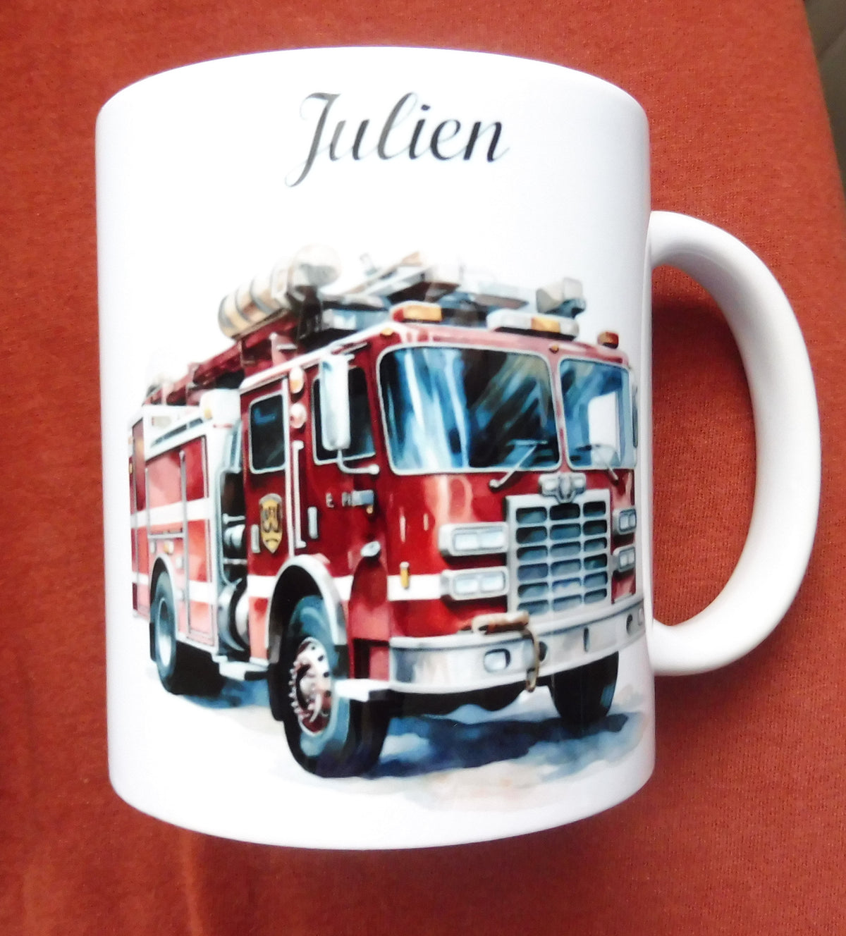 Mug céramique camion pompier personnalisé - idée cadeau pompier
