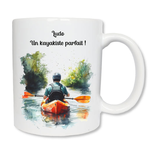 Mug personnalisé canoë kayak avec prénom - cadeau sportif pagayeur


