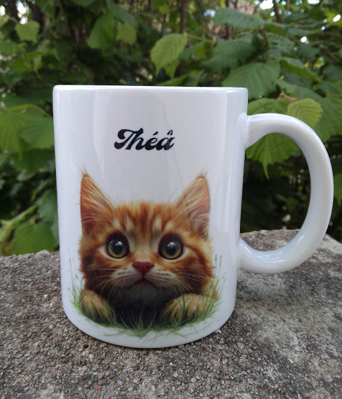 Mug personnalisé chat chaton avec prénom - cadeau original pour amoureux des chats
