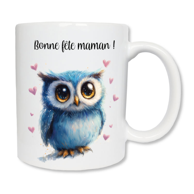 Mug personnalisé chouette maman avec prénom - idée cadeau original pour maman
