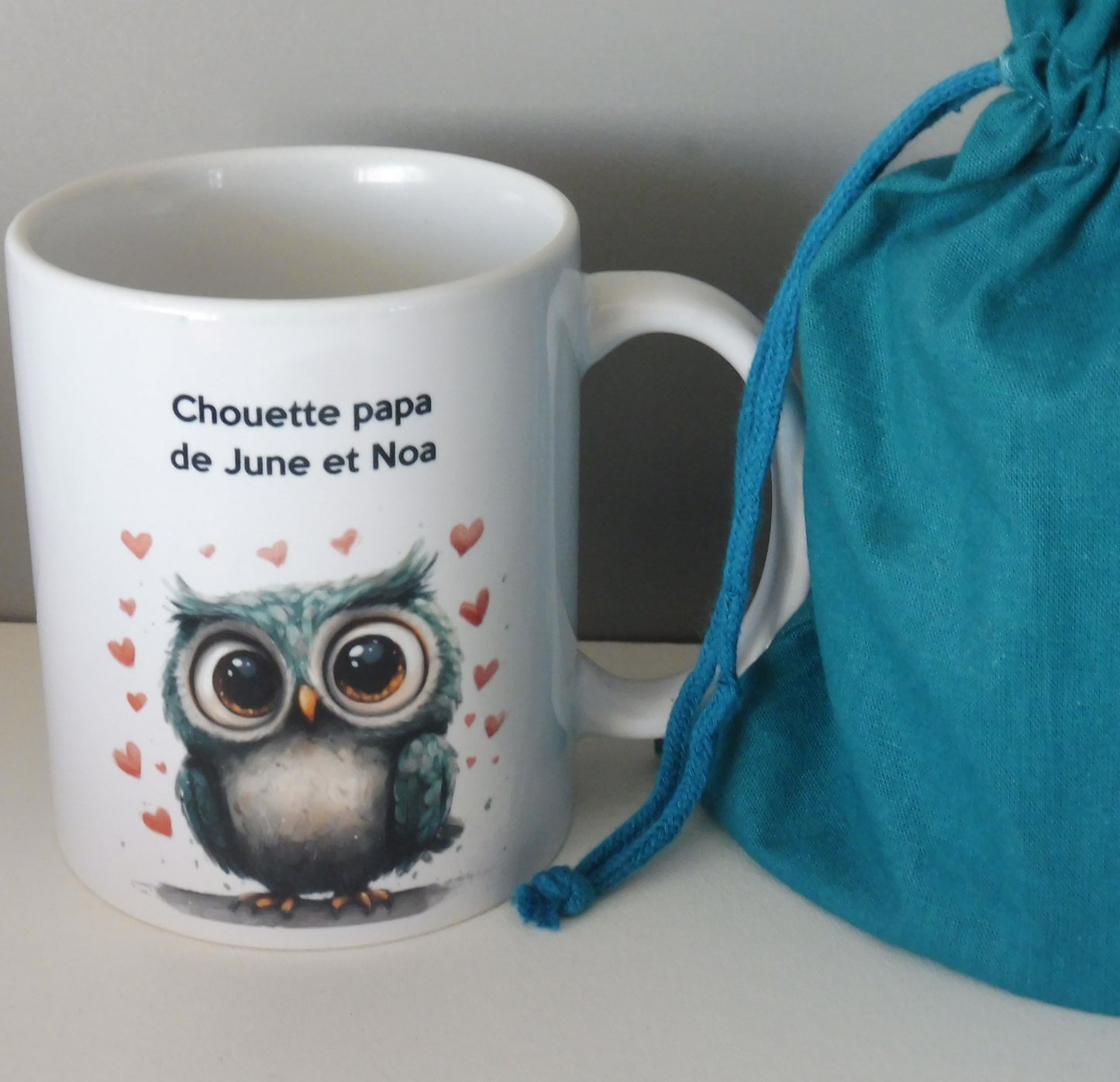 Mug blanc personnalisé de 325 ml pour la fête des pères - Cadeau pour un chouette papa