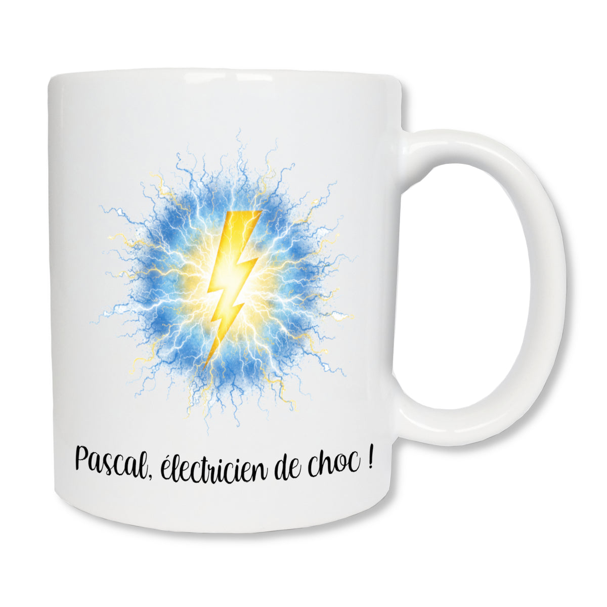Mug personnalisé électricien avec prénom - cadeau métier artisan
