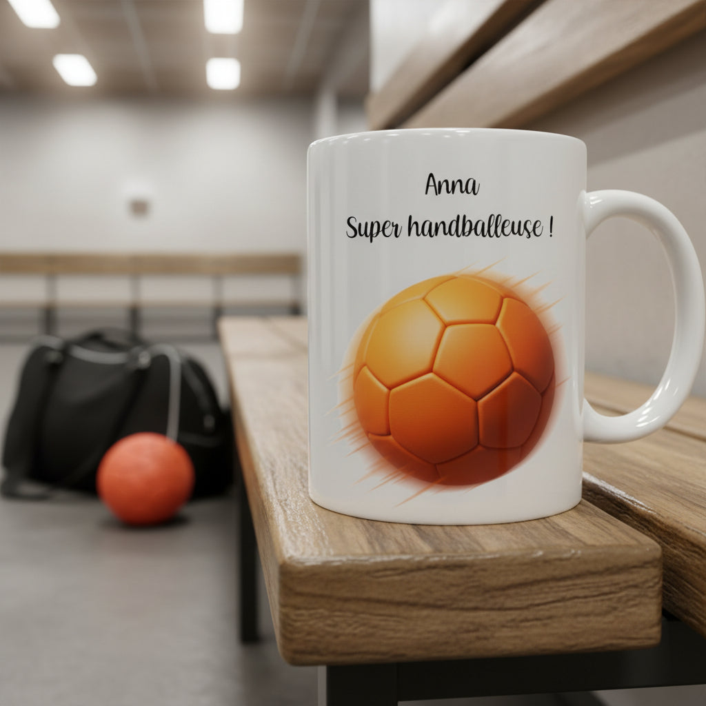 Mug personnalisé handball avec prénom – cadeau handballeuse joueur de handball sport
