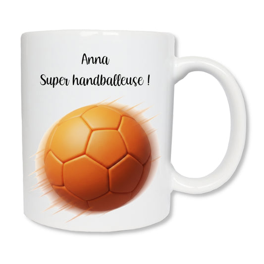 Mug personnalisé handball avec prénom - cadeau handballeur passionné