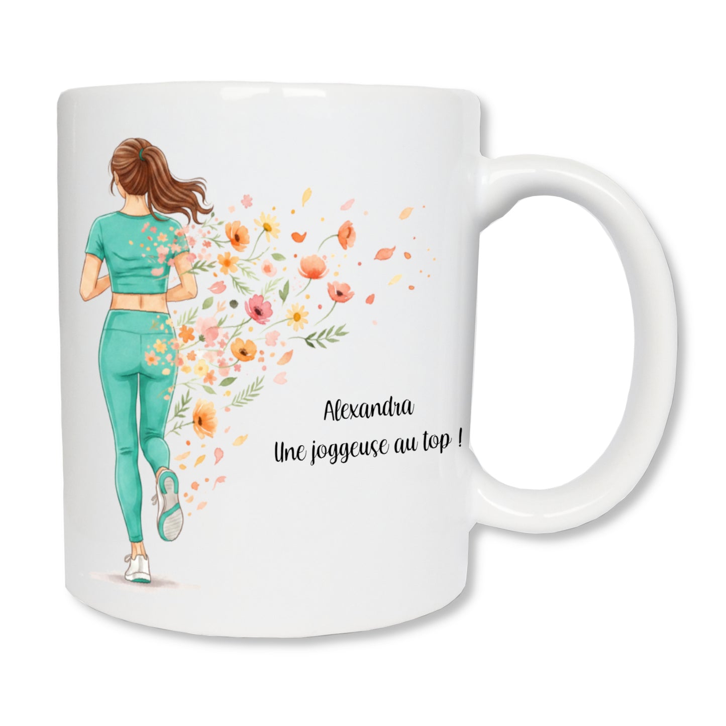 Mug personnalisé joggeuse avec prénom - cadeau running coureuse