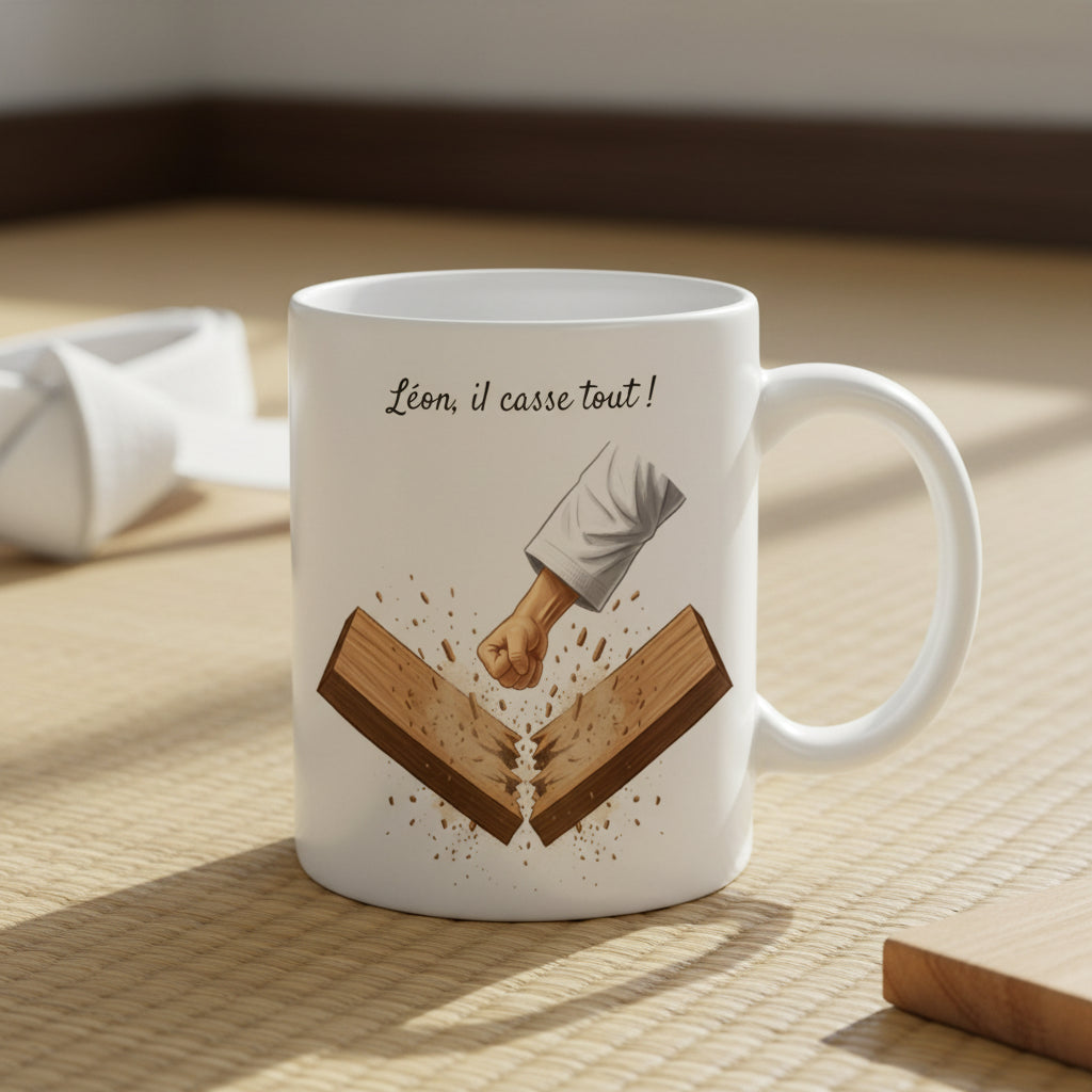 Mug personnalisé karaté en situation - cadeau sport arts martiaux


